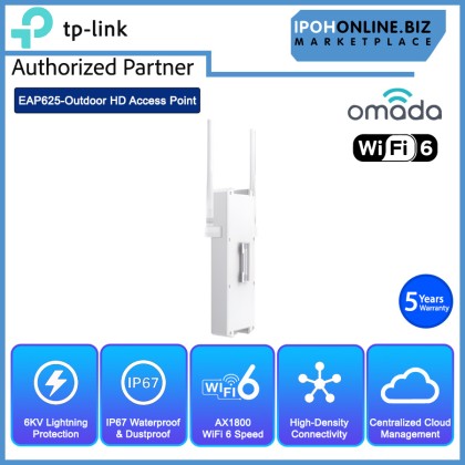 TP-LINK EAP625-Outdoor HD AX1800 Indoor/Outdoor Wi-Fi 6 Access Point TP-LINK EAP625-Outdoor HD AX1800 Indoor/Outdoor Wi-Fi 6 Access Point