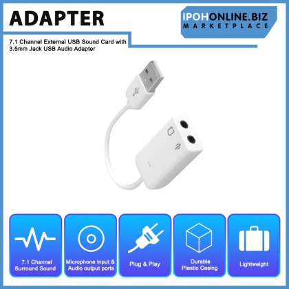 7.1 Channel External USB Sound Card with 3.5mm Jack USB Audio Adapter 7.1 Channel External USB Sound Card with 3.5mm Jack USB Audio Adapter