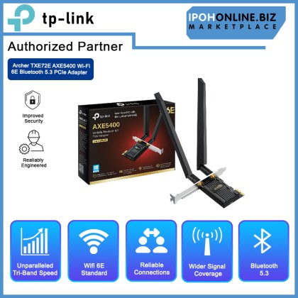 TP-LINK Archer TXE72E AXE5400 Wi-Fi 6E Bluetooth 5.3 PCIe Adapter TP-LINK Archer TXE72E AXE5400 Wi-Fi 6E Bluetooth 5.3 PCIe Adapter
