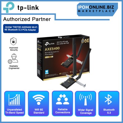 TP-LINK Archer TXE72E AXE5400 Wi-Fi 6E Bluetooth 5.3 PCIe Adapter TP-LINK Archer TXE72E AXE5400 Wi-Fi 6E Bluetooth 5.3 PCIe Adapter