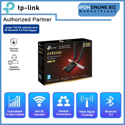 TP-LINK Archer TXE72E AXE5400 Wi-Fi 6E Bluetooth 5.3 PCIe Adapter TP-LINK Archer TXE72E AXE5400 Wi-Fi 6E Bluetooth 5.3 PCIe Adapter