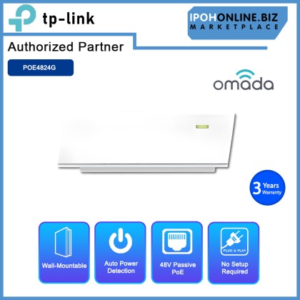 TP-LINK POE4824G OMADA 48V 24W Passive PoE Adapter TP-LINK POE4824G OMADA 48V 24W Passive PoE Adapter