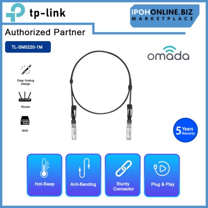 TP-LINK SM5220-1M OMADA 1 Meter 10G SFP+ Direct Attach Cable TP-LINK SM5220-1M OMADA 1 Meter 10G SFP+ Direct Attach Cable