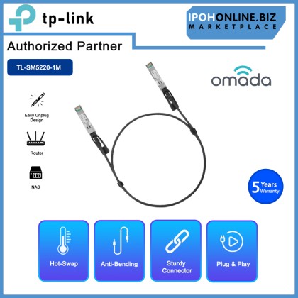 TP-LINK SM5220-1M OMADA 1 Meter 10G SFP+ Direct Attach Cable TP-LINK SM5220-1M OMADA 1 Meter 10G SFP+ Direct Attach Cable