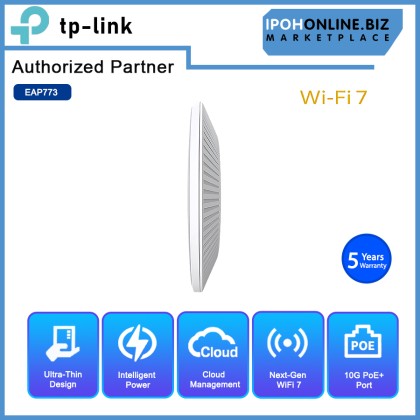 TP-LINK EAP773 BE9300 Ceiling Mount Tri-Band Wi-Fi 7 Access Point TP-LINK EAP773 BE9300 Ceiling Mount Tri-Band Wi-Fi 7 Access Point