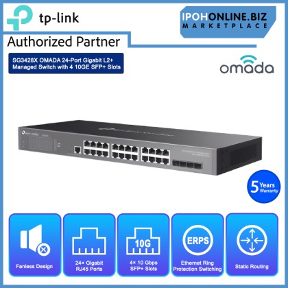 TP-LINK SG3428X OMADA 24-Port Gigabit L2+ Managed Switch with 4 10GE SFP+ Slots