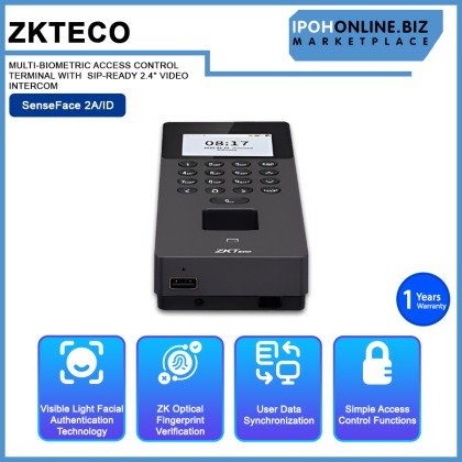 ZKTECO SENSEFACE 2A/ID MULTI-BIOMETRIC ACCESS CONTROL TERMINAL WITH SIP-READY 2.4" VIDEO INTERCOM ZKTECO SENSEFACE 2A/ID MULTI-BIOMETRIC ACCESS CONTROL TERMINAL WITH SIP-READY 2.4" VIDEO INTERCOM