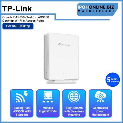 TP-Link Omada EAP650-Desktop AX3000 Desktop Wi-Fi 6 Access Point TP-Link Omada EAP650-Desktop AX3000 Desktop Wi-Fi 6 Access Point
