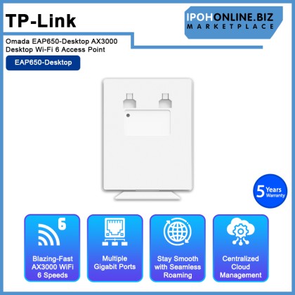 TP-Link Omada EAP650-Desktop AX3000 Desktop Wi-Fi 6 Access Point TP-Link Omada EAP650-Desktop AX3000 Desktop Wi-Fi 6 Access Point