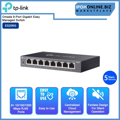 TP-LINK ES208G Omada 8-Port Gigabit Easy Managed Switch TP-LINK ES208G Omada 8-Port Gigabit Easy Managed Switch