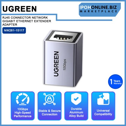 UGREEN RJ45 CONNECTOR NETWORK GIGABIT ETHERNET EXTENDER ADAPTER (NW261-15117) UGREEN RJ45 CONNECTOR NETWORK GIGABIT ETHERNET EXTENDER ADAPTER (NW261-15117)