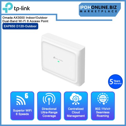 TP-LINK EAP650 D120-OutdoorOmada AX3000 Indoor/Outdoor Dual-Band Wi-Fi 6 Access Point TP-LINK EAP650 D120-OutdoorOmada AX3000 Indoor/Outdoor Dual-Band Wi-Fi 6 Access Point