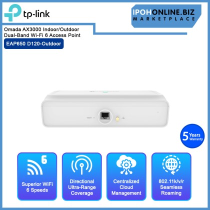 TP-LINK EAP650 D120-OutdoorOmada AX3000 Indoor/Outdoor Dual-Band Wi-Fi 6 Access Point TP-LINK EAP650 D120-OutdoorOmada AX3000 Indoor/Outdoor Dual-Band Wi-Fi 6 Access Point