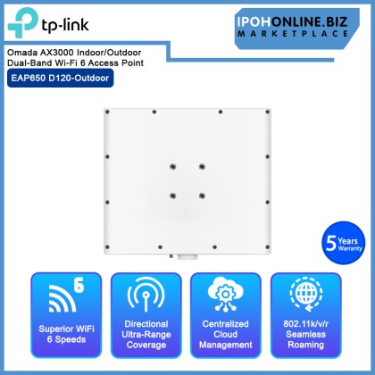 TP-LINK EAP650 D120-OutdoorOmada AX3000 Indoor/Outdoor Dual-Band Wi-Fi 6 Access Point TP-LINK EAP650 D120-OutdoorOmada AX3000 Indoor/Outdoor Dual-Band Wi-Fi 6 Access Point