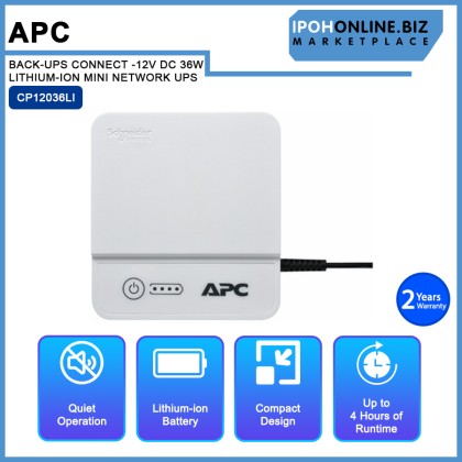 APC BACK-UPS CONNECT CP12036LI -12V DC 36W LITHIUM-ION MINI NETWORK UPS APC BACK-UPS CONNECT CP12036LI -12V DC 36W LITHIUM-ION MINI NETWORK UPS