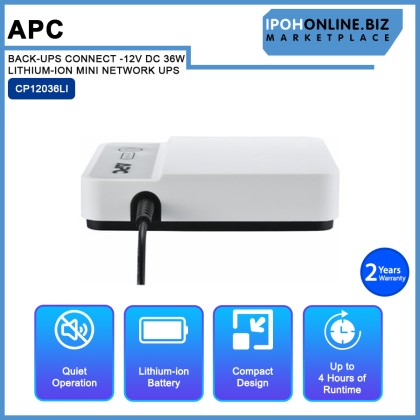 APC BACK-UPS CONNECT CP12036LI -12V DC 36W LITHIUM-ION MINI NETWORK UPS APC BACK-UPS CONNECT CP12036LI -12V DC 36W LITHIUM-ION MINI NETWORK UPS