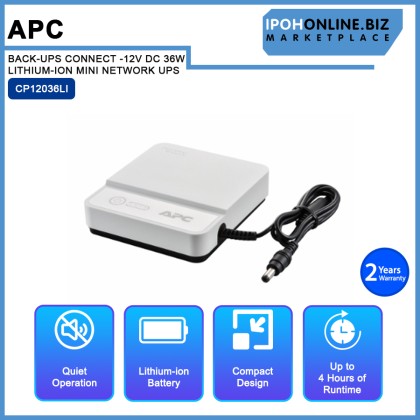 APC BACK-UPS CONNECT CP12036LI -12V DC 36W LITHIUM-ION MINI NETWORK UPS APC BACK-UPS CONNECT CP12036LI -12V DC 36W LITHIUM-ION MINI NETWORK UPS