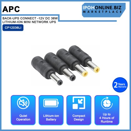 APC BACK-UPS CONNECT CP12036LI -12V DC 36W LITHIUM-ION MINI NETWORK UPS APC BACK-UPS CONNECT CP12036LI -12V DC 36W LITHIUM-ION MINI NETWORK UPS