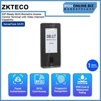 ZKTECO SENSEFACE 4A SIP-Ready Multi-Biometric Access Control Terminal with Video Intercom Capability ZKTECO SENSEFACE 4A SIP-Ready Multi-Biometric Access Control Terminal with Video Intercom Capability