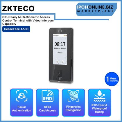 ZKTECO SENSEFACE 4A SIP-Ready Multi-Biometric Access Control Terminal with Video Intercom Capability ZKTECO SENSEFACE 4A SIP-Ready Multi-Biometric Access Control Terminal with Video Intercom Capability