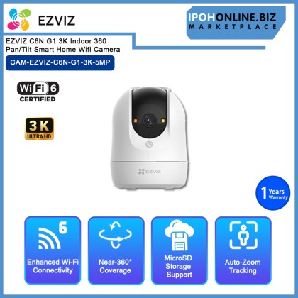 EZVIZ C6N G1 4K/3K Indoor 360 Pan/Tilt SMART HOME WIFI CAMERA EZVIZ C6N G1 4K/3K Indoor 360 Pan/Tilt SMART HOME WIFI CAMERA