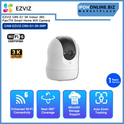 EZVIZ C6N G1 4K/3K Indoor 360 Pan/Tilt SMART HOME WIFI CAMERA EZVIZ C6N G1 4K/3K Indoor 360 Pan/Tilt SMART HOME WIFI CAMERA