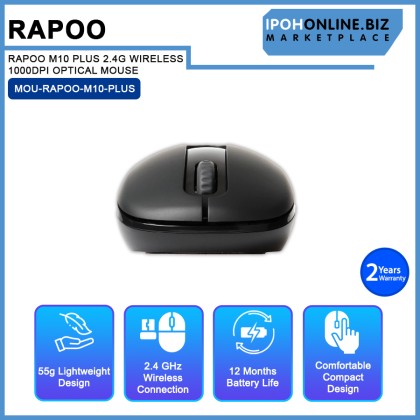 RAPOO M10 PLUS 2.4G WIRELESS 1000DPI OPTICAL MOUSE