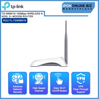 TP-LINK TD-W8901N 150Mbps WIRELESS N ADSL 2+ MODEM ROUTER TP-LINK TD-W8901N 150Mbps WIRELESS N ADSL 2+ MODEM ROUTER