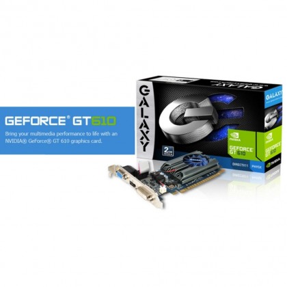 GALAXY GeForce GT 610 2GB DDR3 Graphics Card PCIe DVI HDMI VGA LP version GALAXY GeForce GT 610 2GB DDR3 Graphics Card PCIe DVI HDMI VGA LP version