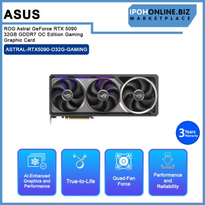 ASUS ROG Astral GeForce RTX™ 5090 32GB GDDR7 OC Edition Gaming Graphic Card ASUS ROG Astral GeForce RTX™ 5090 32GB GDDR7 OC Edition Gaming Graphic Card