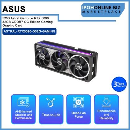 ASUS ROG Astral GeForce RTX™ 5090 32GB GDDR7 OC Edition Gaming Graphic Card ASUS ROG Astral GeForce RTX™ 5090 32GB GDDR7 OC Edition Gaming Graphic Card