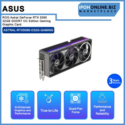 ASUS ROG Astral GeForce RTX™ 5090 32GB GDDR7 OC Edition Gaming Graphic Card ASUS ROG Astral GeForce RTX™ 5090 32GB GDDR7 OC Edition Gaming Graphic Card
