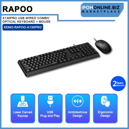 RAPOO X130PRO USB WIRED COMBO OPTICAL KEYBOARD + MOUSE RAPOO X130PRO USB WIRED COMBO OPTICAL KEYBOARD + MOUSE