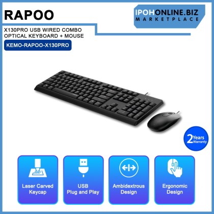 RAPOO X130PRO USB WIRED COMBO OPTICAL KEYBOARD + MOUSE RAPOO X130PRO USB WIRED COMBO OPTICAL KEYBOARD + MOUSE