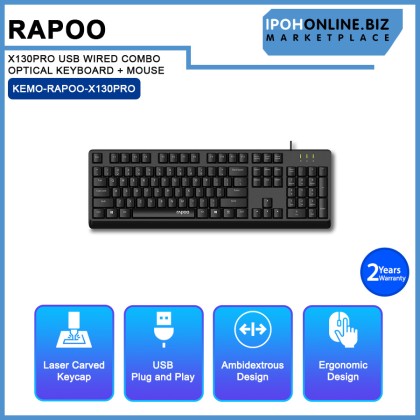 RAPOO X130PRO USB WIRED COMBO OPTICAL KEYBOARD + MOUSE RAPOO X130PRO USB WIRED COMBO OPTICAL KEYBOARD + MOUSE
