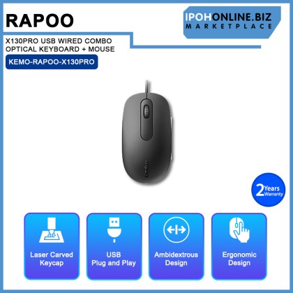 RAPOO X130PRO USB WIRED COMBO OPTICAL KEYBOARD + MOUSE RAPOO X130PRO USB WIRED COMBO OPTICAL KEYBOARD + MOUSE
