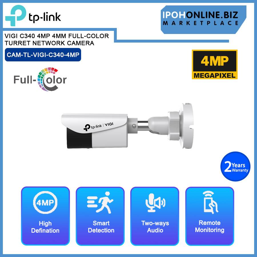 C340 Camera TP-LINK VIGI C340 4MP 4MM OUTDOOR FULL-COLOR BULLET NETWORK CAMERA ...