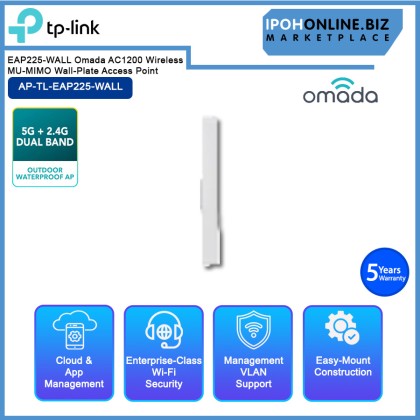 TP-LINK EAP225-WALL Omada AC1200 Wireless MU-MIMO Wall-Plate Access Point TP-LINK EAP225-WALL Omada AC1200 Wireless MU-MIMO Wall-Plate Access Point