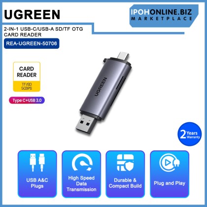 UGREEN 2-IN-1 USB-C/USB-A SD/TF OTG CARD READER UGREEN 2-IN-1 USB-C/USB-A SD/TF OTG CARD READER