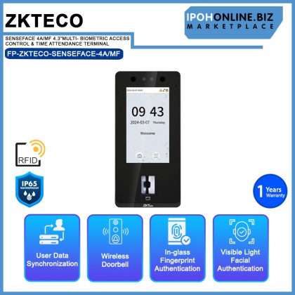 ZKTECO SENSEFACE 4A/MF 4.3"MULTI- BIOMETRIC ACCESS CONTROL & TIME ATTENDANCE TERMINAL ZKTECO SENSEFACE 4A/MF 4.3"MULTI- BIOMETRIC ACCESS CONTROL & TIME ATTENDANCE TERMINAL