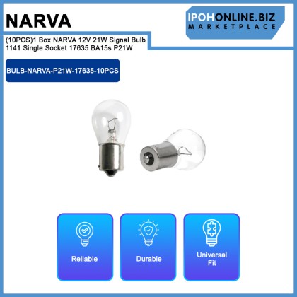 (10PCS)1 Box NARVA 12V 21W Signal Bulb 1141 Single Socket 17635 BA15s P21W (10PCS)1 Box NARVA 12V 21W Signal Bulb 1141 Single Socket 17635 BA15s P21W