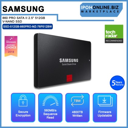 SAMSUNG 860 PRO SATA II 2.5" 512GB V-NAND SSD SAMSUNG 860 PRO SATA II 2.5" 512GB V-NAND SSD