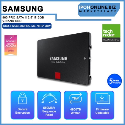SAMSUNG 860 PRO SATA II 2.5" 512GB V-NAND SSD SAMSUNG 860 PRO SATA II 2.5" 512GB V-NAND SSD