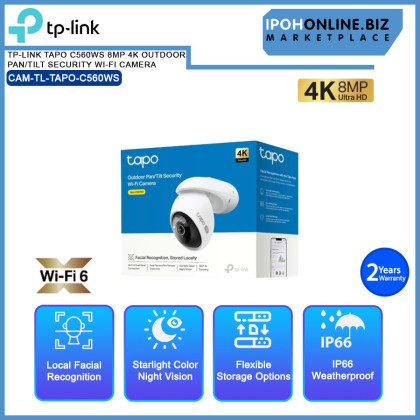 TP-LINK TAPO C560WS 8MP 4K OUTDOOR PAN/TILT SECURITY WI-FI CAMERA