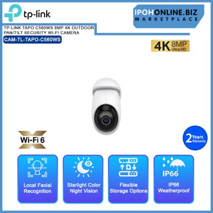 TP-LINK TAPO C560WS 8MP 4K OUTDOOR PAN/TILT SECURITY WI-FI CAMERA