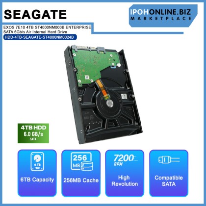 SEAGATE EXOS 7E10 4TB ST4000NM000B ENTERPRISE 3.5 HDD 7200rpm 256MB Cache SATA 6Gb/s Air Internal Hard Drive SEAGATE EXOS 7E10 4TB ST4000NM000B ENTERPRISE 3.5 HDD 7200rpm 256MB Cache SATA 6Gb/s Air Internal Hard Drive
