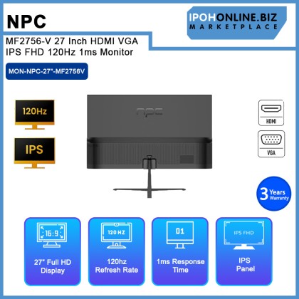 NPC MF2756-V 27 Inch HDMI VGA IPS FHD 120Hz 1ms Monitor NPC MF2756-V 27 Inch HDMI VGA IPS FHD 120Hz 1ms Monitor