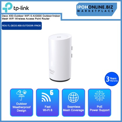 TP-LINK Deco X50-Outdoor WiFi 6 AX3000 Outdoor/Indoor  Mesh WiFi Wireless Access Point Router