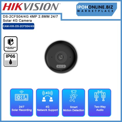 HIKVISION DS-2CFS04/4G 4MP 2.8MM 24/7 Solar 4G Camera HIKVISION DS-2CFS04/4G 4MP 2.8MM 24/7 Solar 4G Camera