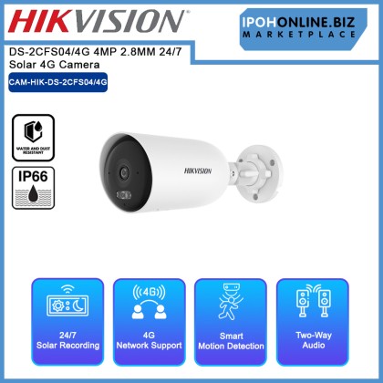 HIKVISION DS-2CFS04/4G 4MP 2.8MM 24/7 Solar 4G Camera HIKVISION DS-2CFS04/4G 4MP 2.8MM 24/7 Solar 4G Camera